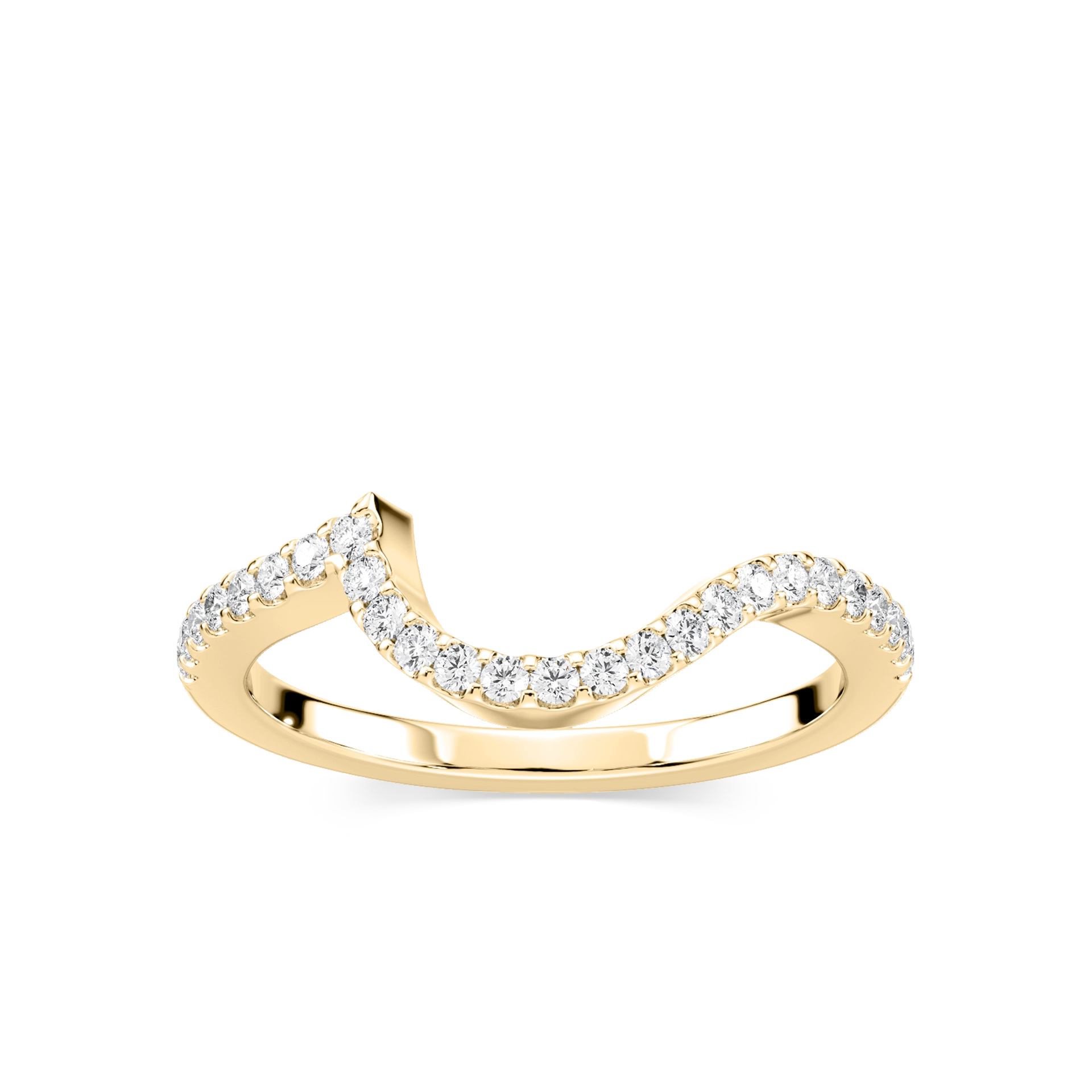 Madison 1/4 ctw Round Lab Grown Diamond Shared Prong Curved Band