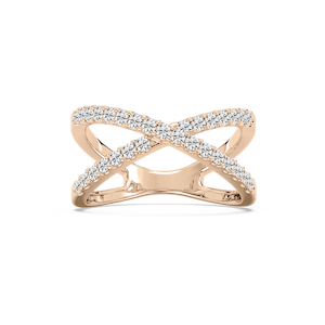 1/2 ctw Round Lab Grown Diamond Criss Cross Ring