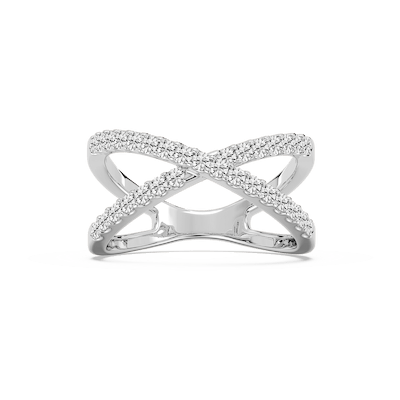 1/2 ctw Round Lab Grown Diamond Criss Cross Ring