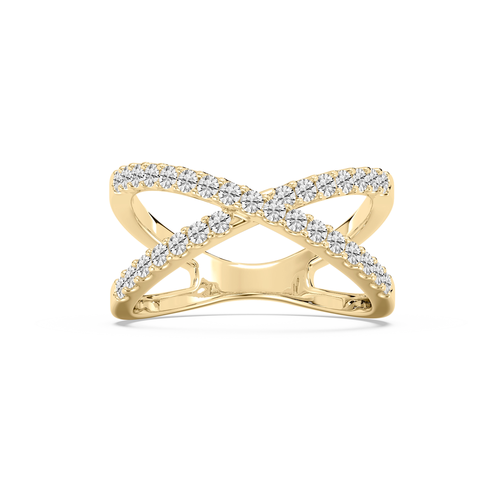 1/2 ctw Round Lab Grown Diamond Criss Cross Ring