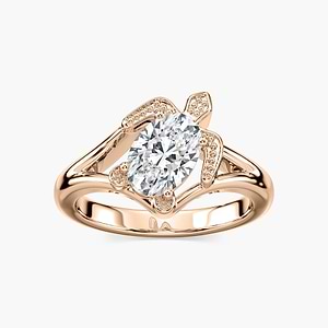 Frannie Oval Lab Grown Diamond Crush Turtle Solitaire Engagement Ring