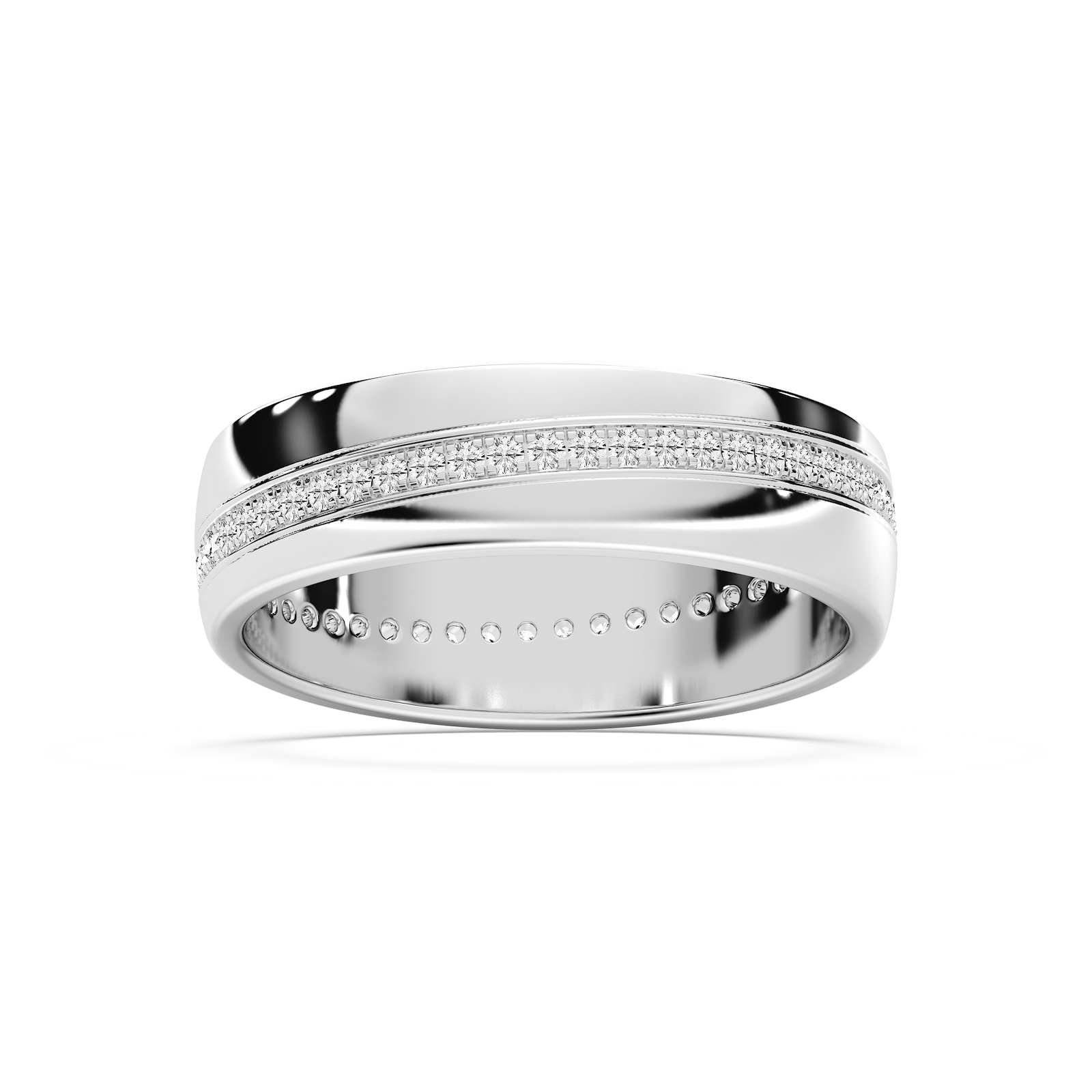 Cooper 2/5 ctw Round Lab Grown Diamond 6.40mm Eternity Mens Wedding Band