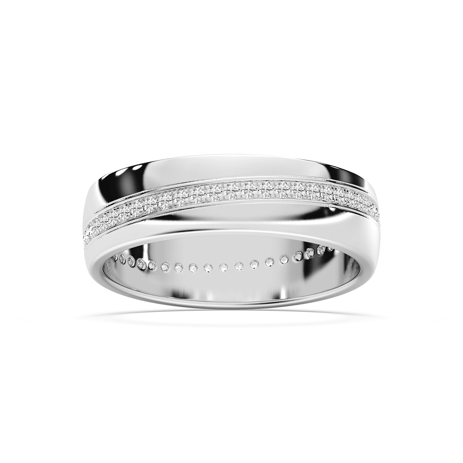Cooper 2/5 ctw Round Lab Grown Diamond 6.40mm Eternity Mens Wedding Band