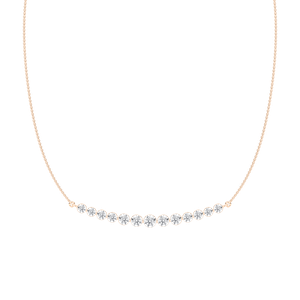 3 ⅞ ctw Round Lab Grown Diamond Curved Bar Necklace - 18 Inches