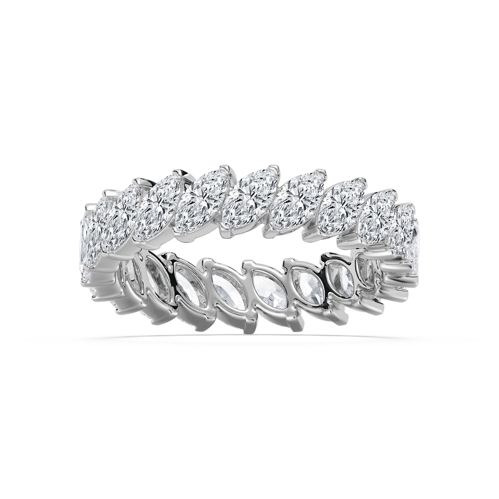Curved Marquise Eternity Ring in Rose old