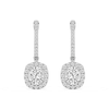 2 ⁵/₈ ctw Cushion and Round Lab Grown Diamond Halo Drop Earrings