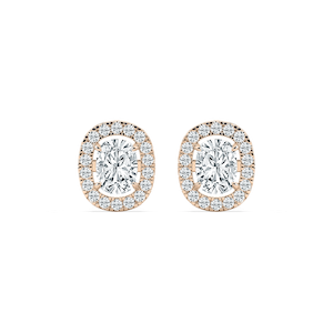 2 ⅓ ctw Cushion Lab Grown Diamond Halo Stud Earrings