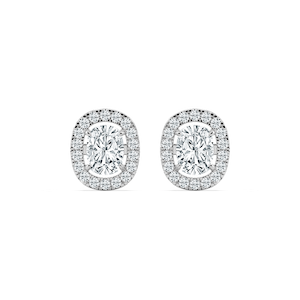 2 ⅓ ctw Cushion Lab Grown Diamond Halo Stud Earrings
