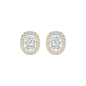 2 ⅓ ctw Cushion Lab Grown Diamond Halo Stud Earrings