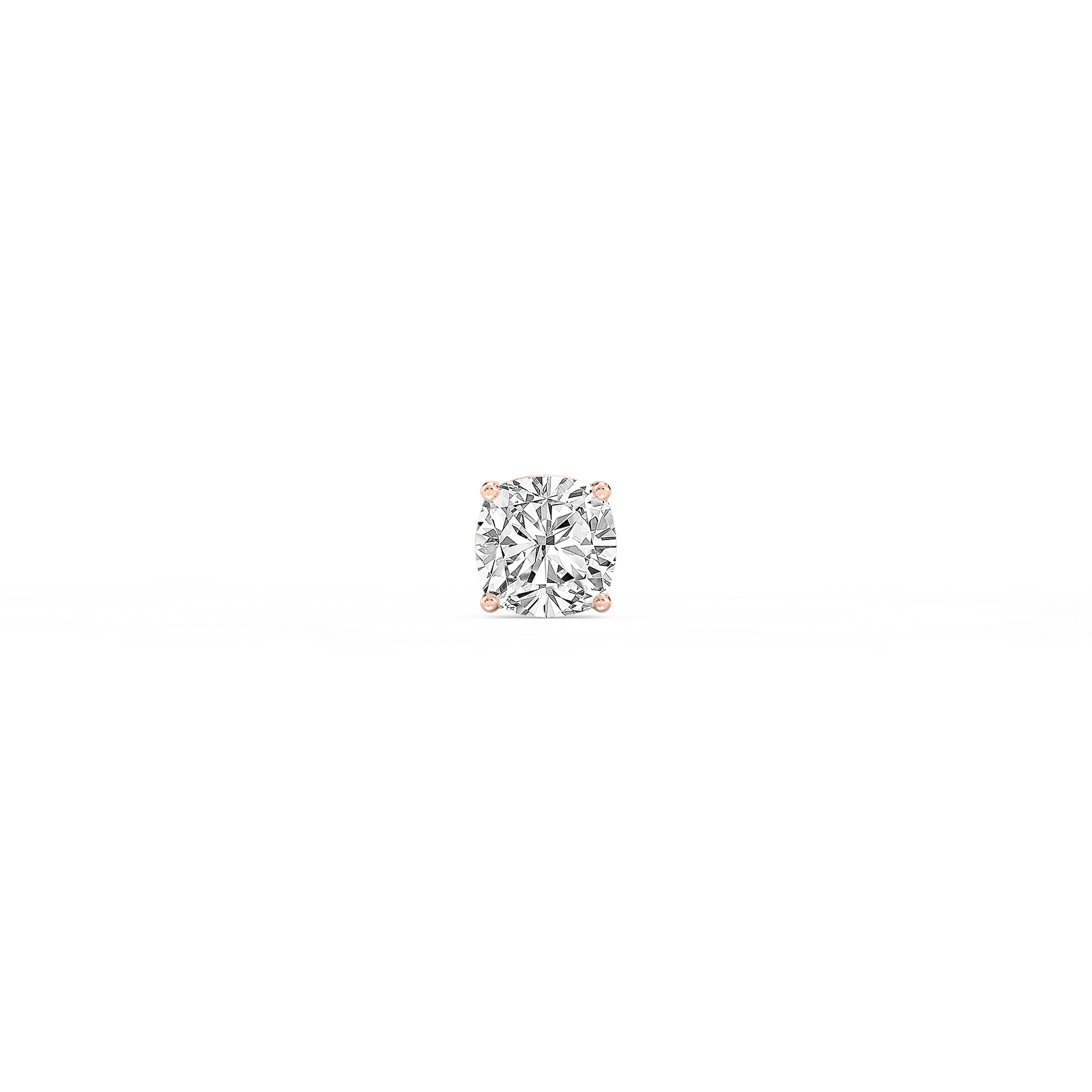 Cushion Lab Grown Diamond 4-Prong Basket Single Stud Earring
