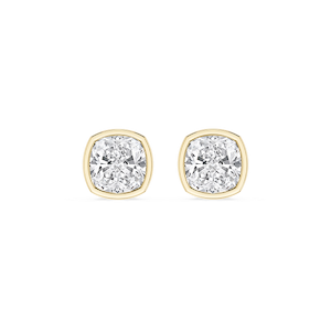 Cushion Lab Grown Diamond Bezel Set Stud Earrings
