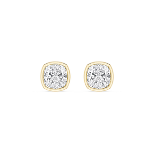 Cushion Lab Grown Diamond Bezel Set Stud Earrings