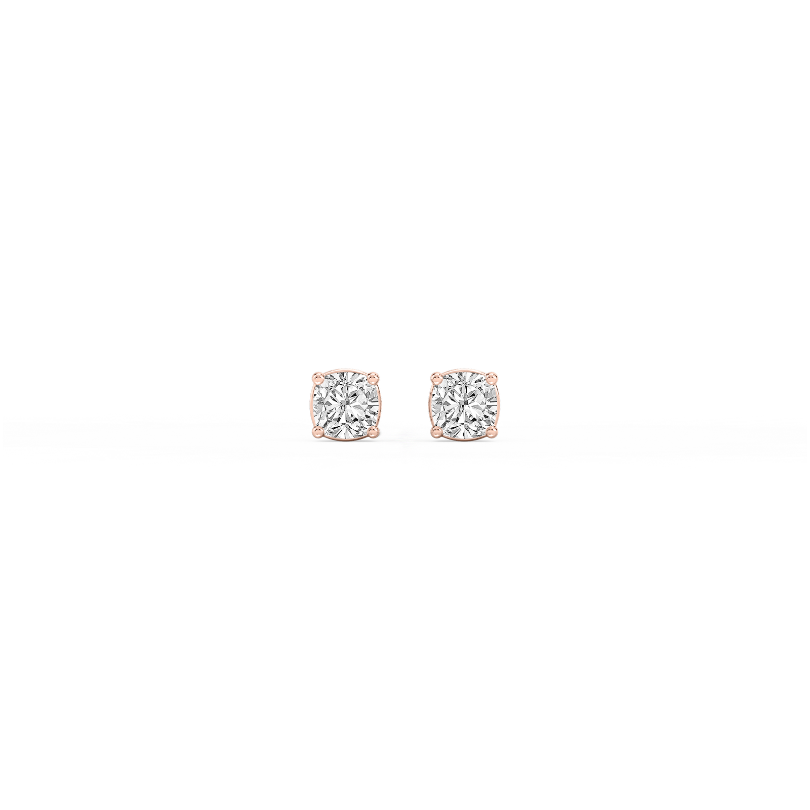 Cushion Certified Lab Grown Diamond Classic Four Prong Stud Earrings