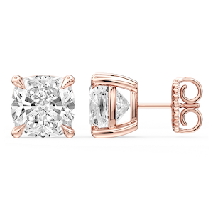 Cushion Certified Lab Grown Diamond Claw Prong Stud Earrings