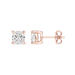 Cushion Certified Lab Grown Diamond Claw Prong Stud Earrings