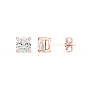 Cushion Certified Lab Grown Diamond Claw Prong Stud Earrings