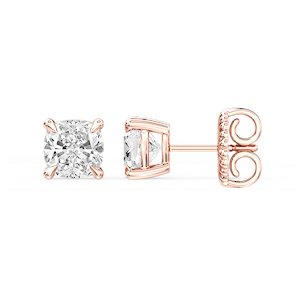 Cushion Certified Lab Grown Diamond Claw Prong Stud Earrings