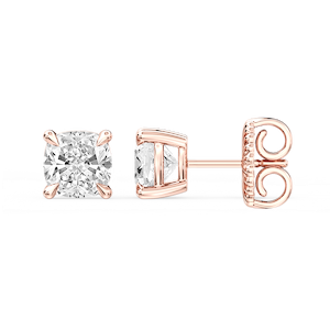 Cushion Certified Lab Grown Diamond Claw Prong Stud Earrings