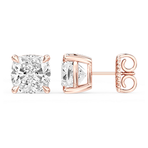 Cushion Certified Lab Grown Diamond Claw Prong Stud Earrings