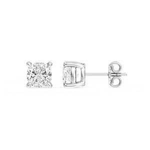 Cushion Certified Lab Grown Diamond Claw Prong Stud Earrings