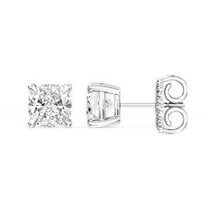 Cushion Certified Lab Grown Diamond Claw Prong Stud Earrings