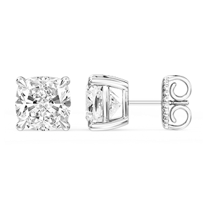 Cushion Certified Lab Grown Diamond Claw Prong Stud Earrings