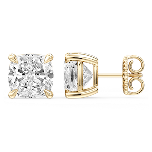 Cushion Certified Lab Grown Diamond Claw Prong Stud Earrings
