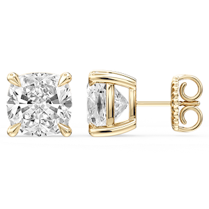 Cushion Certified Lab Grown Diamond Claw Prong Stud Earrings