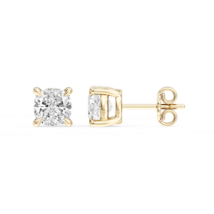 Cushion Certified Lab Grown Diamond Claw Prong Stud Earrings