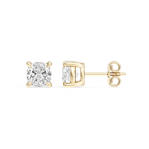 Cushion Certified Lab Grown Diamond Claw Prong Stud Earrings