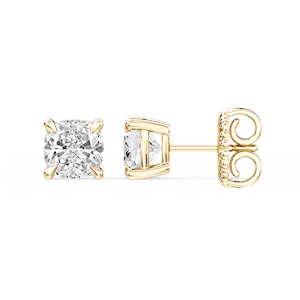 Cushion Certified Lab Grown Diamond Claw Prong Stud Earrings
