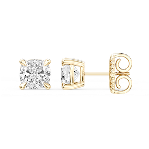 Cushion Certified Lab Grown Diamond Claw Prong Stud Earrings