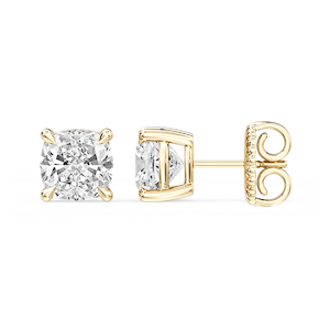 Cushion Certified Lab Grown Diamond Claw Prong Stud Earrings