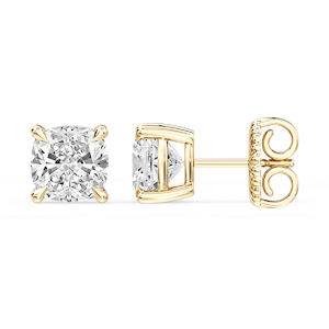 Cushion Certified Lab Grown Diamond Claw Prong Stud Earrings