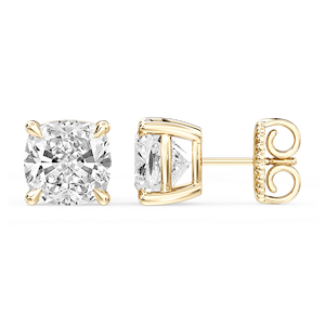 Cushion Certified Lab Grown Diamond Claw Prong Stud Earrings