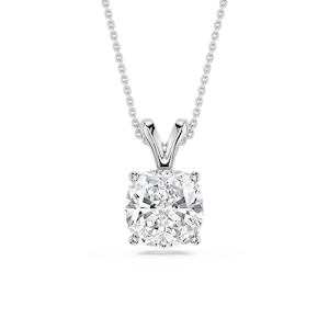 Cushion Lab Grown Diamond Double Bail Pendant - 16 to 18 Inches
