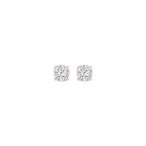 Cushion Lab Grown Diamond Hidden Halo Stud Earrings