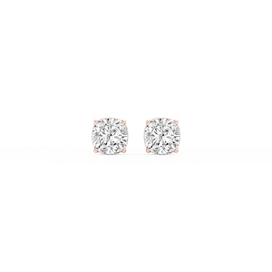 Cushion Lab Grown Diamond Hidden Halo Stud Earrings