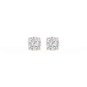 Cushion Lab Grown Diamond Hidden Halo Stud Earrings
