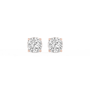 Cushion Lab Grown Diamond Hidden Halo Stud Earrings