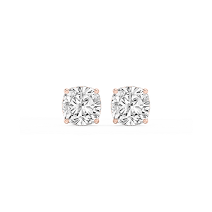 Cushion Lab Grown Diamond Hidden Halo Stud Earrings