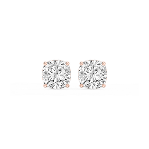 Cushion Lab Grown Diamond Hidden Halo Stud Earrings