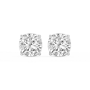 Cushion Lab Grown Diamond Hidden Halo Stud Earrings