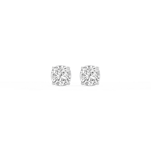 Cushion Lab Grown Diamond Hidden Halo Stud Earrings