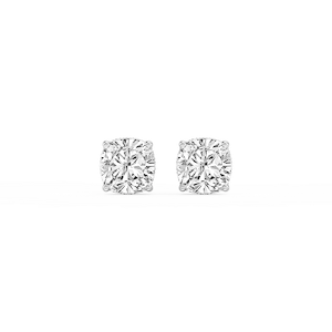 Cushion Lab Grown Diamond Hidden Halo Stud Earrings