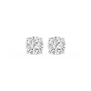Cushion Lab Grown Diamond Hidden Halo Stud Earrings