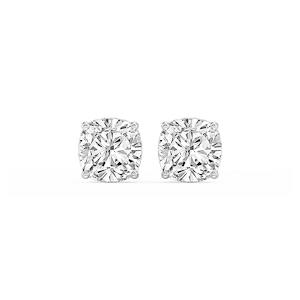 Cushion Lab Grown Diamond Hidden Halo Stud Earrings
