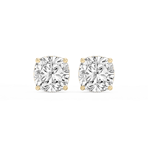 Cushion Lab Grown Diamond Hidden Halo Stud Earrings
