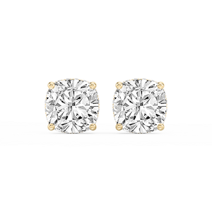 Cushion Lab Grown Diamond Hidden Halo Stud Earrings