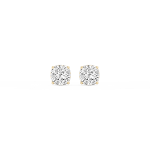 Cushion Lab Grown Diamond Hidden Halo Stud Earrings
